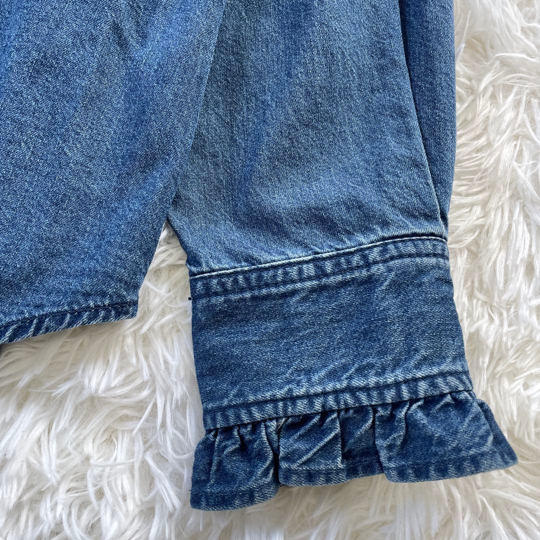 【美品】ジャーナルスタンダードレリューム デニムフリルシャツ フリー