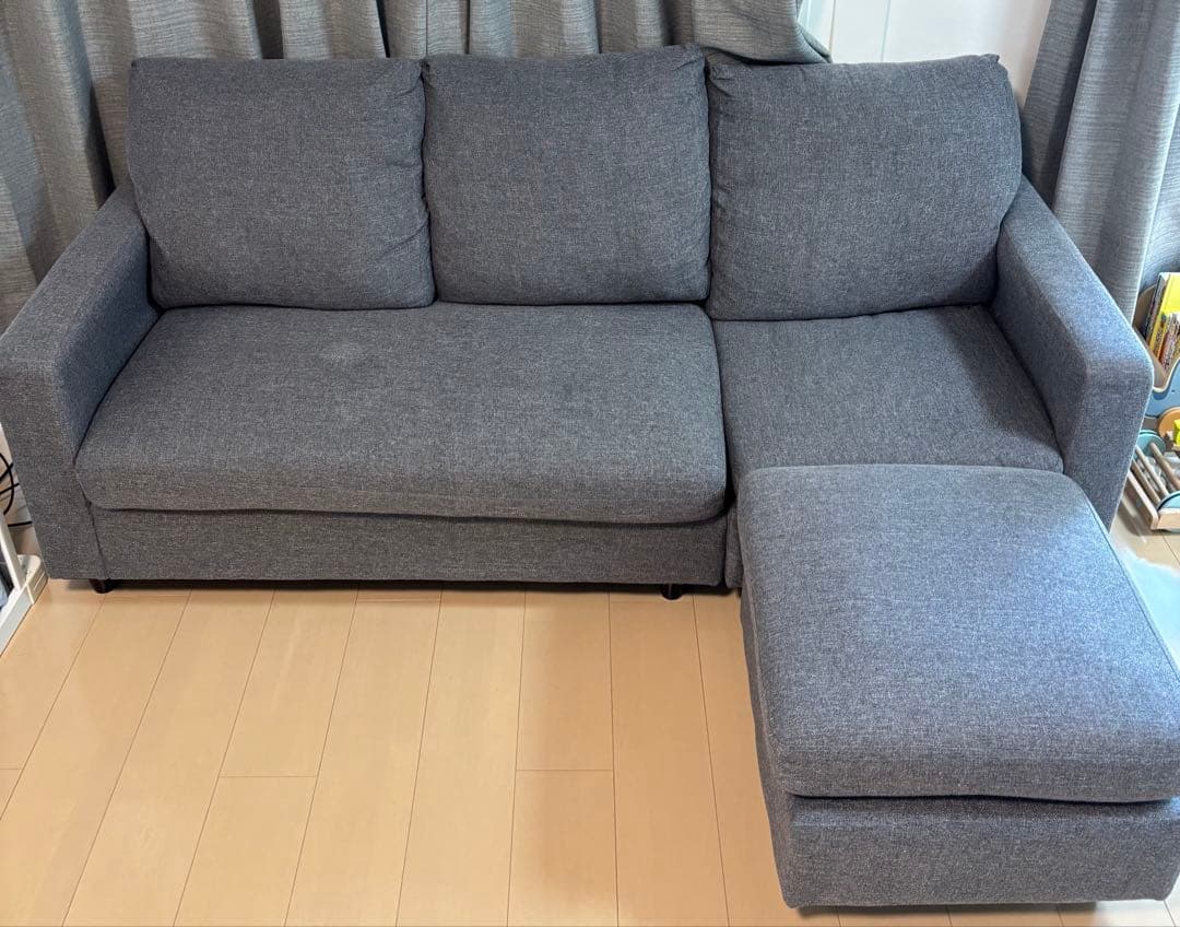 RASIK カウチソファ　三人掛け　グレー