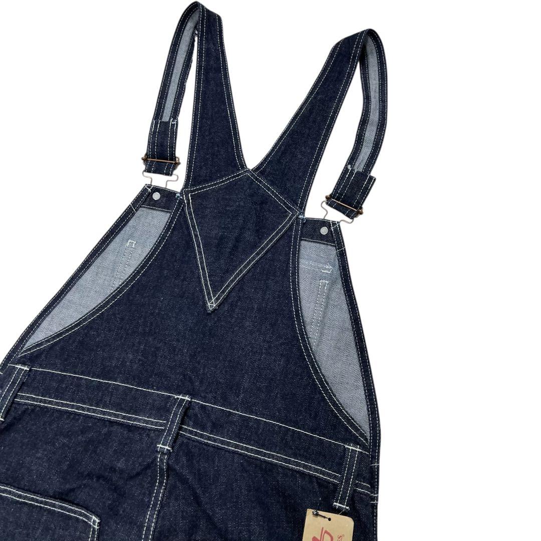 未使用タグ付 児島ジーンズ サロペット つなぎ M インディゴ 赤耳 日本製