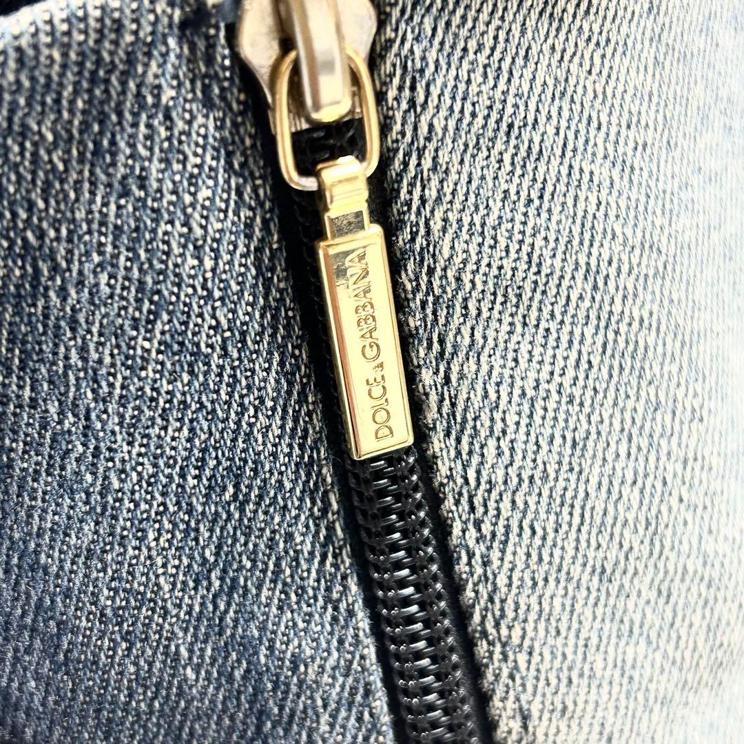 ドルチェ&ガッバーナ デニム×レース ショートブーツ 39 ヒール12.5cm