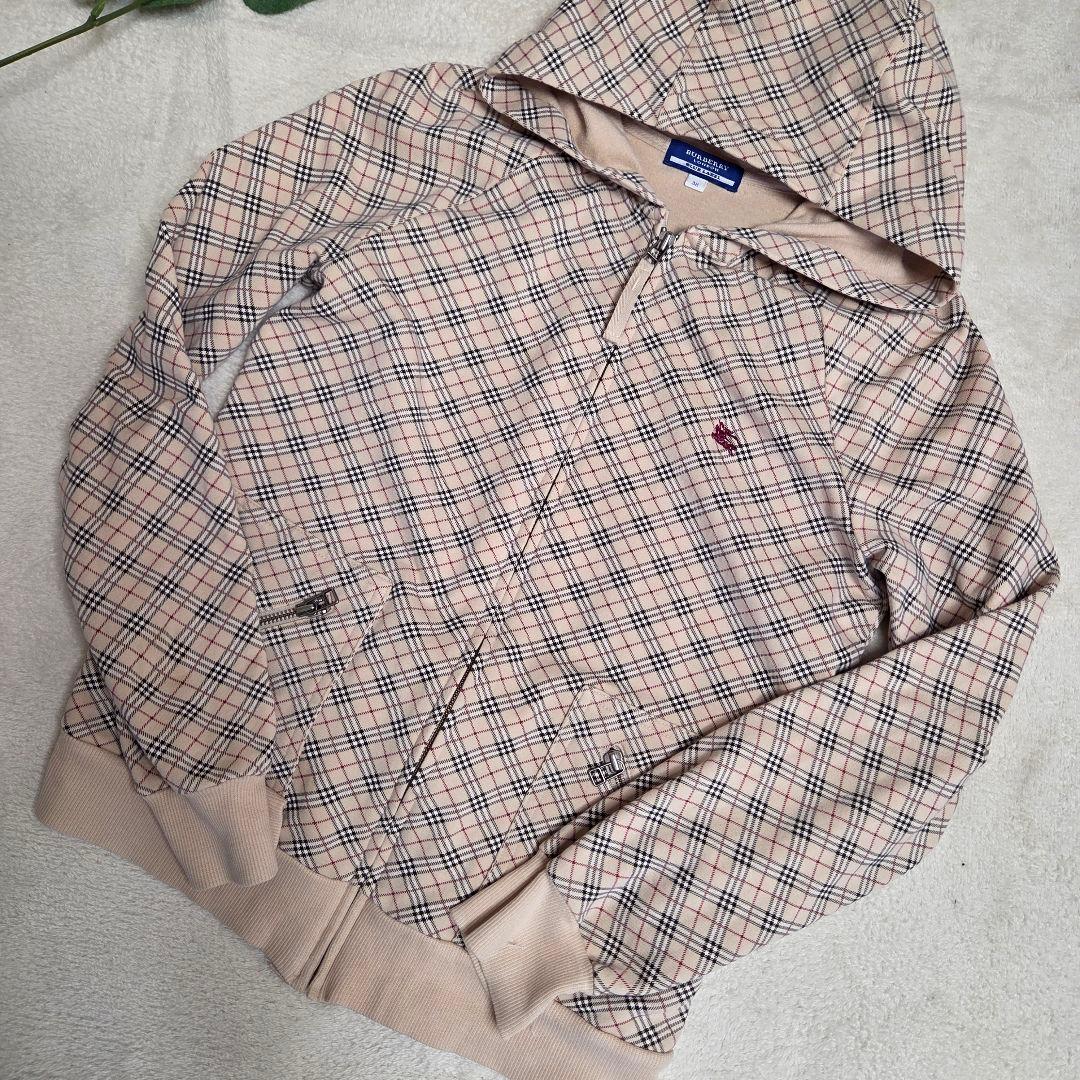 BURBERRY　BLUE LABEL ノバチェック　ジップアップパーカー　M