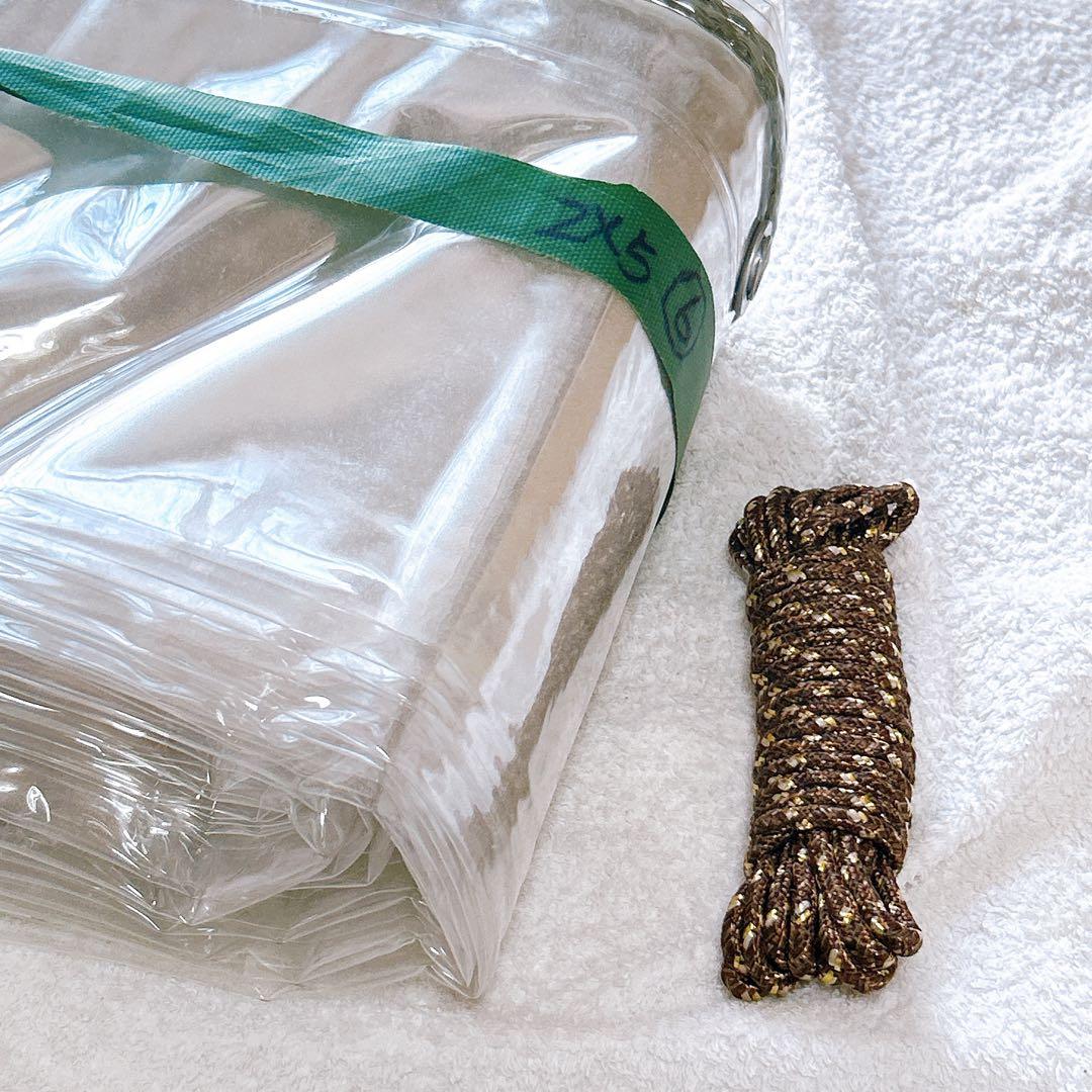 クリアタープ 金属製グロメット 結束ロープ付 防水 防塵 温室 庭 パティオ