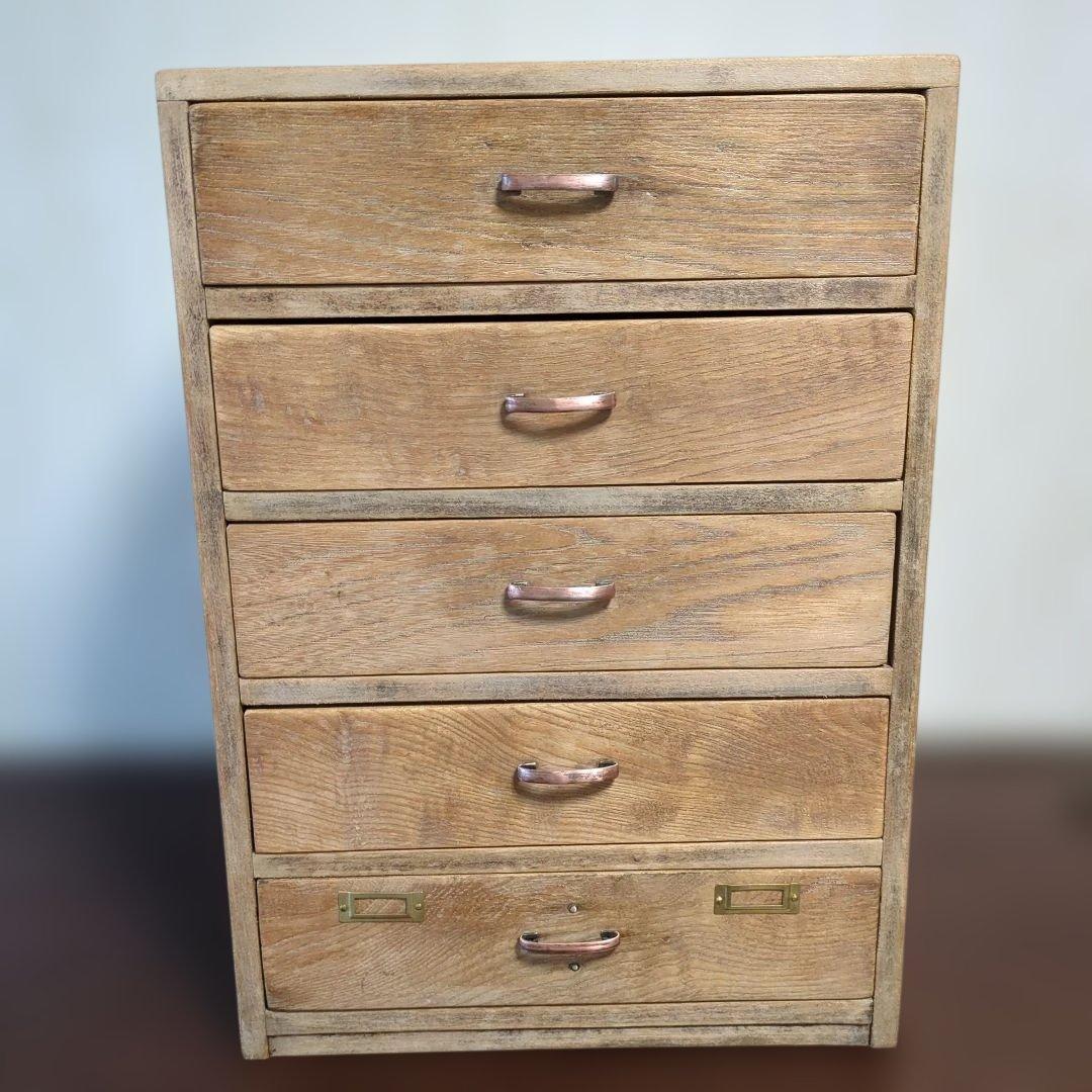古道具アンティーク5段小引き出し