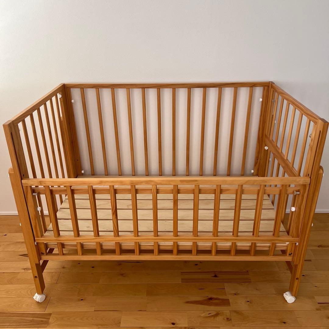 【状態良好】yamatoya ベビーベッド トールWオープンベビーベッド