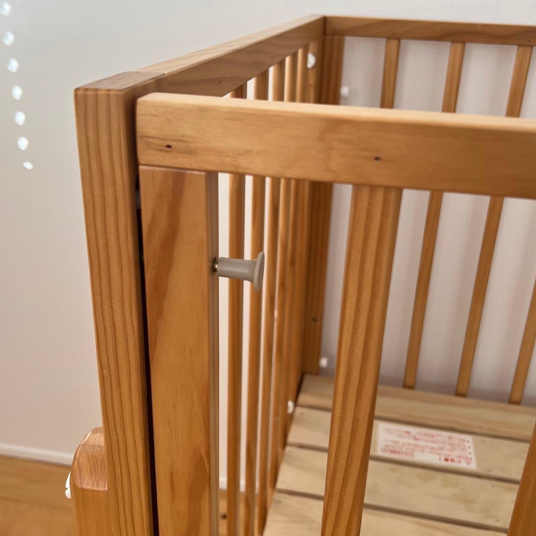 【状態良好】yamatoya ベビーベッド トールWオープンベビーベッド