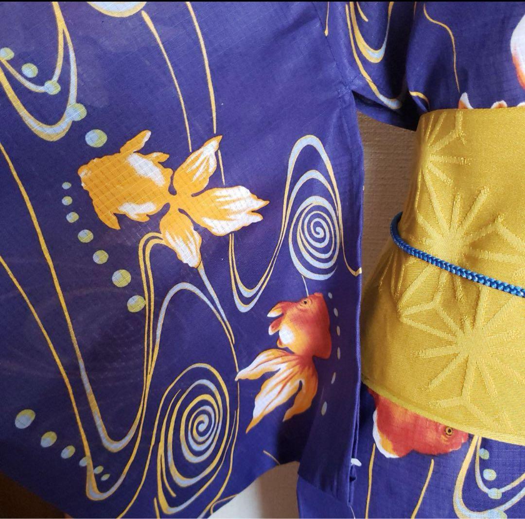 浴衣　金魚　3点セット　綿紅梅　涼しい