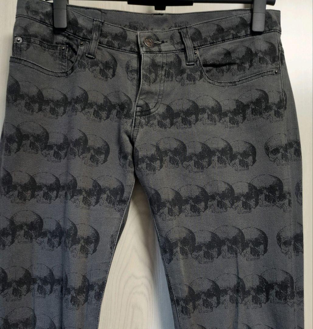 ヒステリックグラマー スカル柄ドクロ　パンツ 牛革タグM ユニセックス Y2K