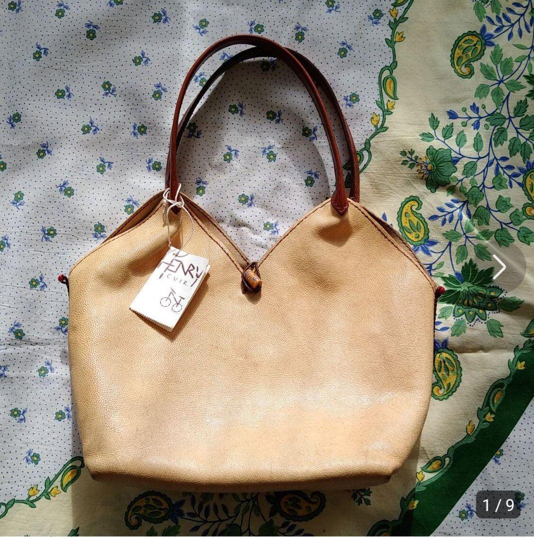 希少 アンリークイール★HENRY CUIR★ハンドバッグ