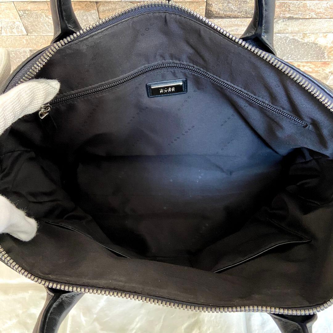 【美品】HUGO BOSS　ヒューゴボス　ビジネスバッグ　シボ皮　ブラック