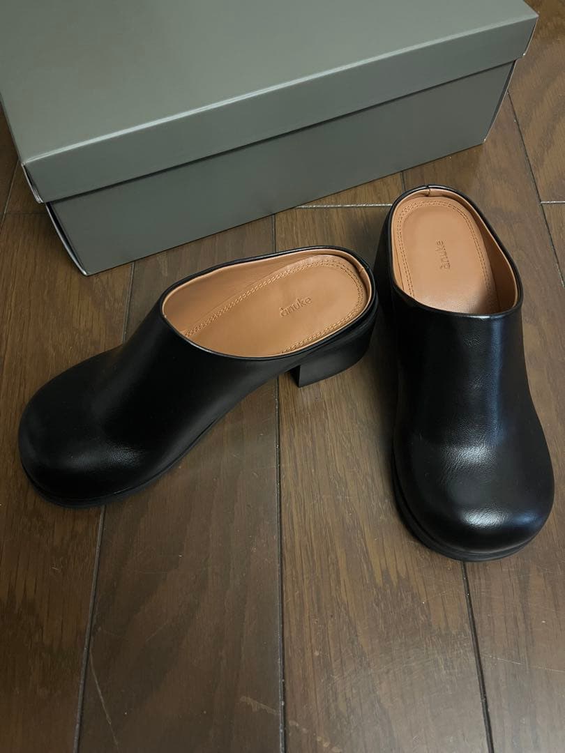 anuke アンヌーク　エコレザーヒールスリッポン