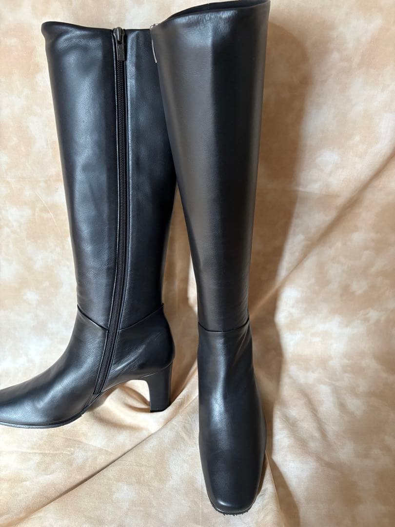 ブラックレザー ロングブーツ Modeet Jacobo DICI売り尽くし