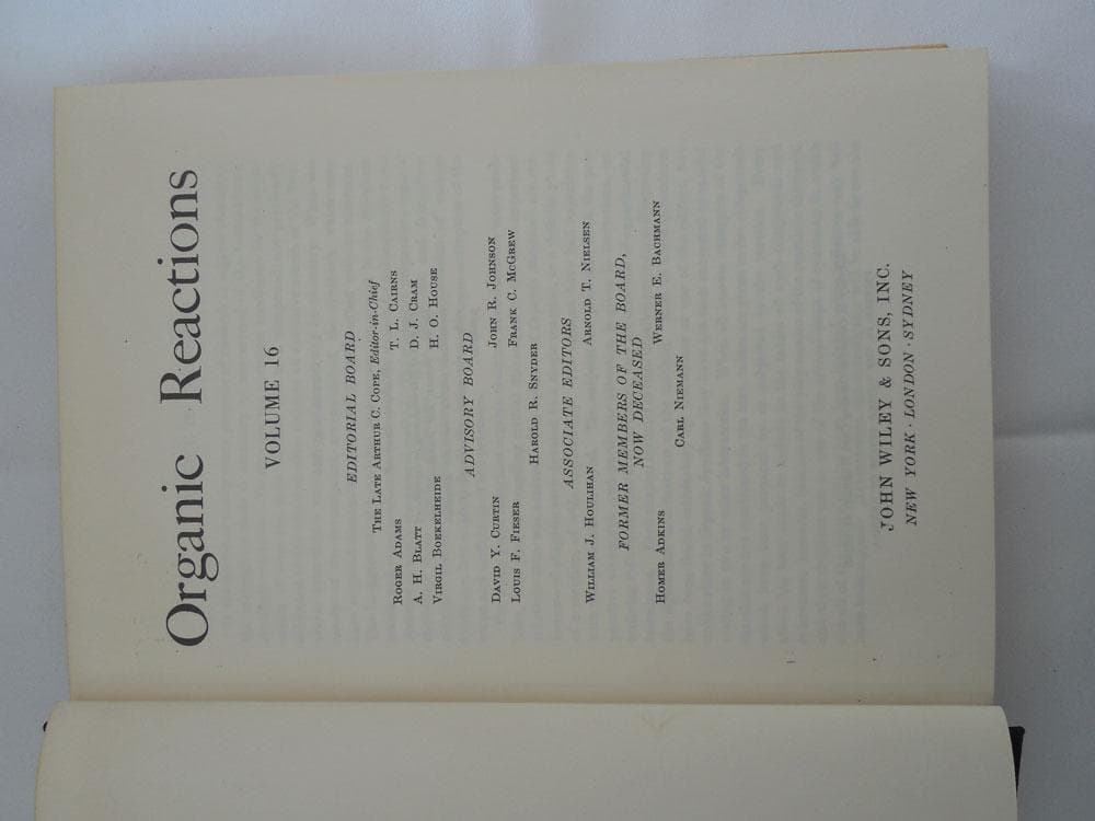 organic reactions 全１６巻　EIGHT　PRINT（１９６０）