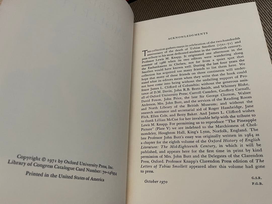 希少　Tobias Smollett: Bicentennial Essays