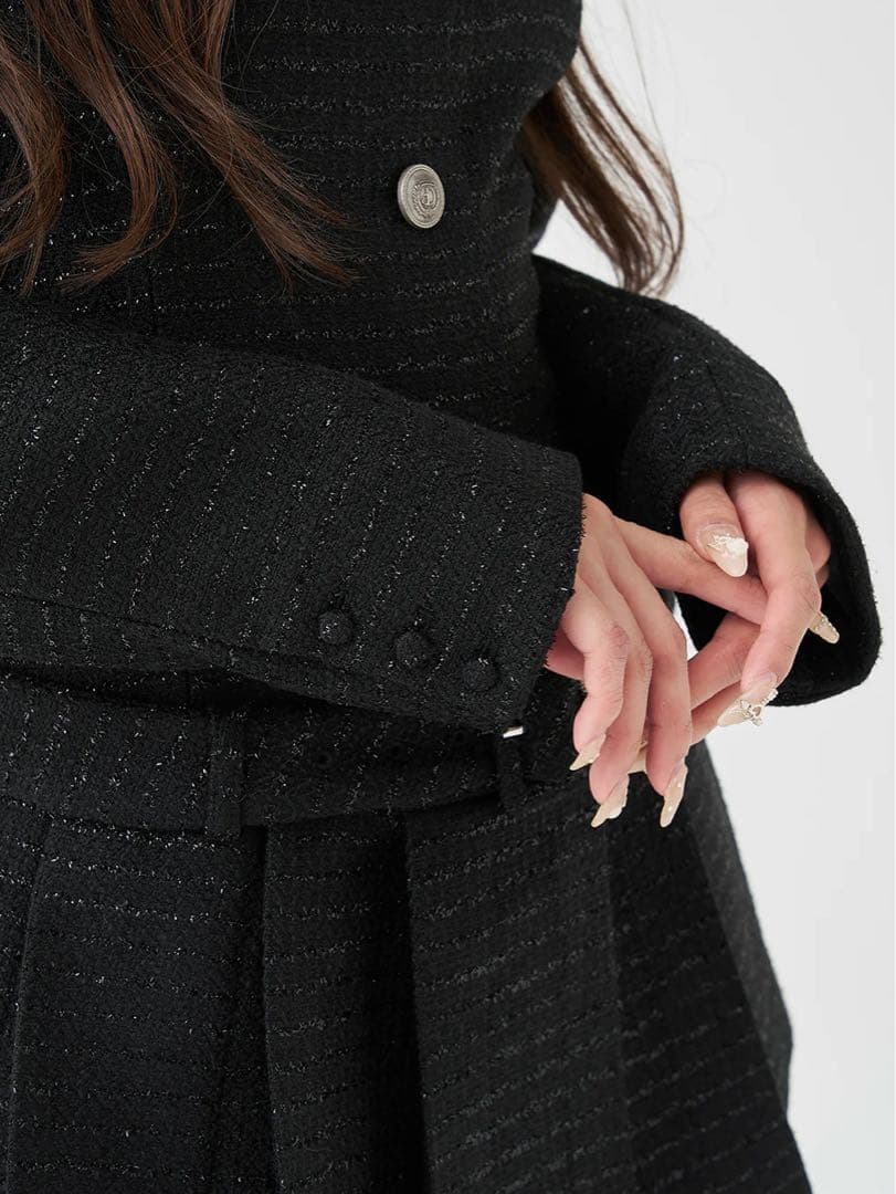 ★新品★Free-Lサイズ★Darich ボックスプリーツツイードミニワンピース