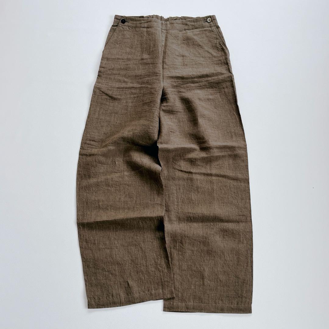 美品✨リネン100% ヨーガンレール ワイドパンツ M カーキ