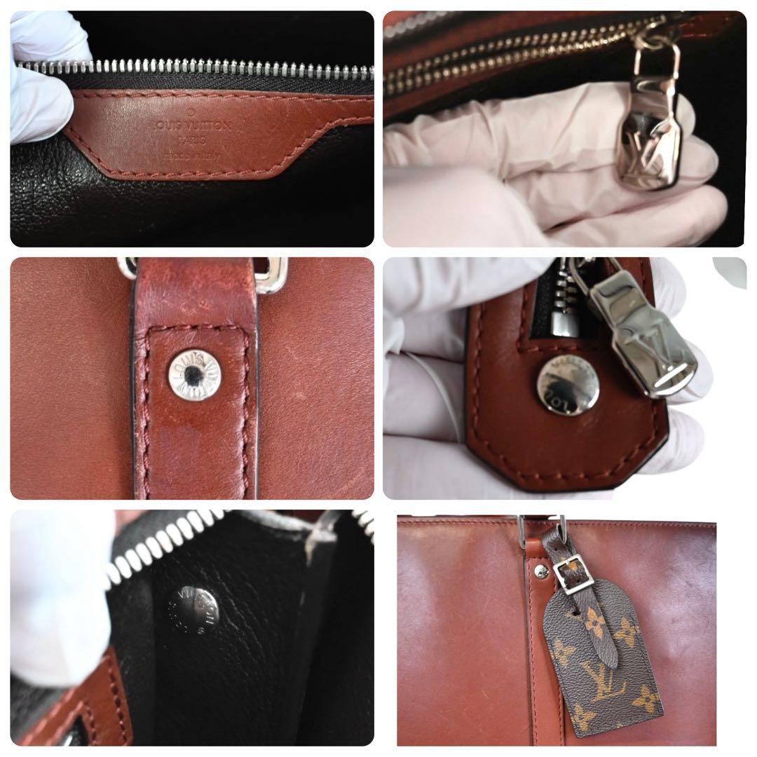 【美品】ルイヴィトン　サックプラバッグ　ハンドバッグ　茶色　ブラウン　レザー