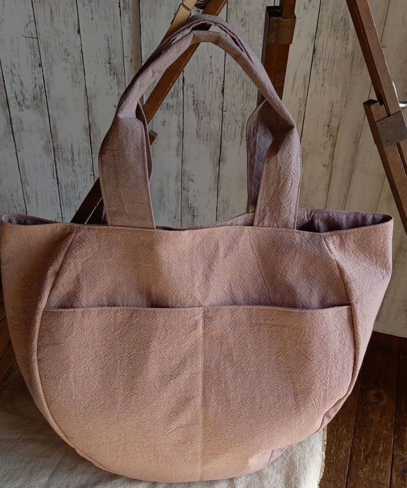 ハンドメイド丸型トートバック※コットンリネン