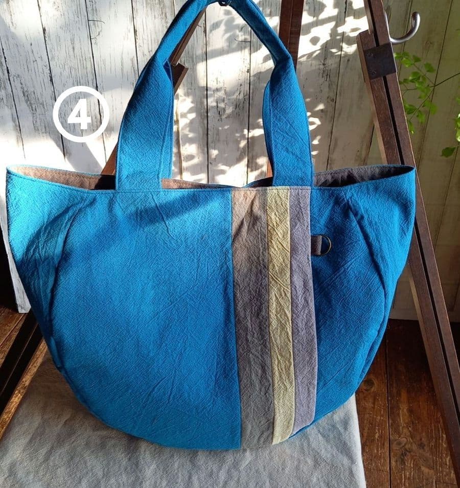 ハンドメイド丸型トートバック※コットンリネン