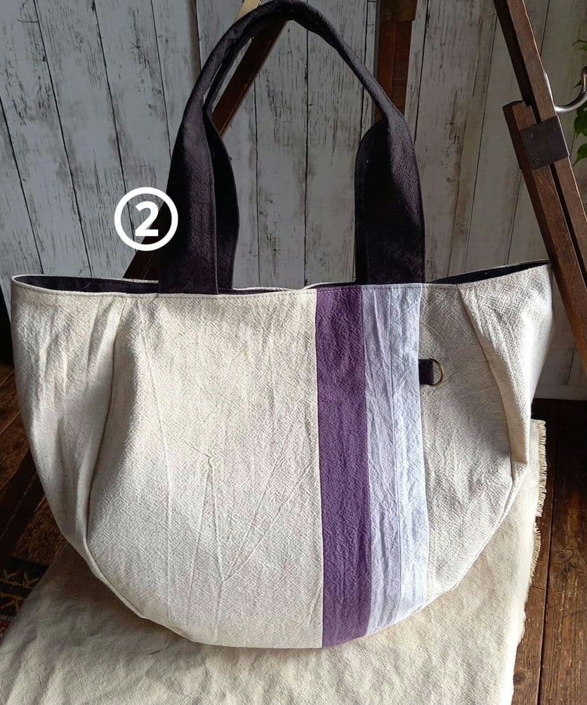 ハンドメイド丸型トートバック※コットンリネン