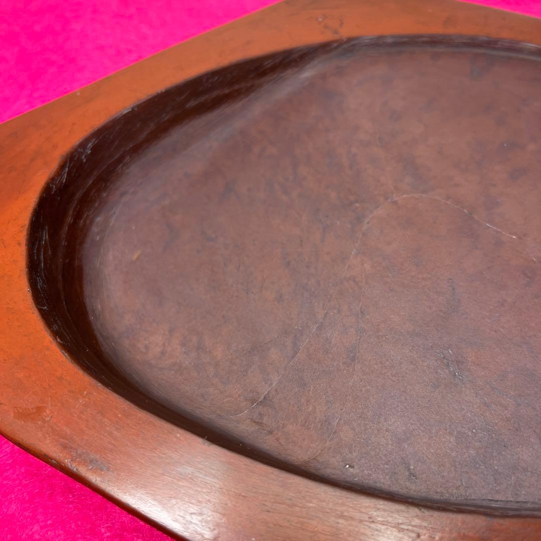 ⭕️岩手県　紫雲石硯　佐藤鉄三郎作　古い　8寸の大型天然硯