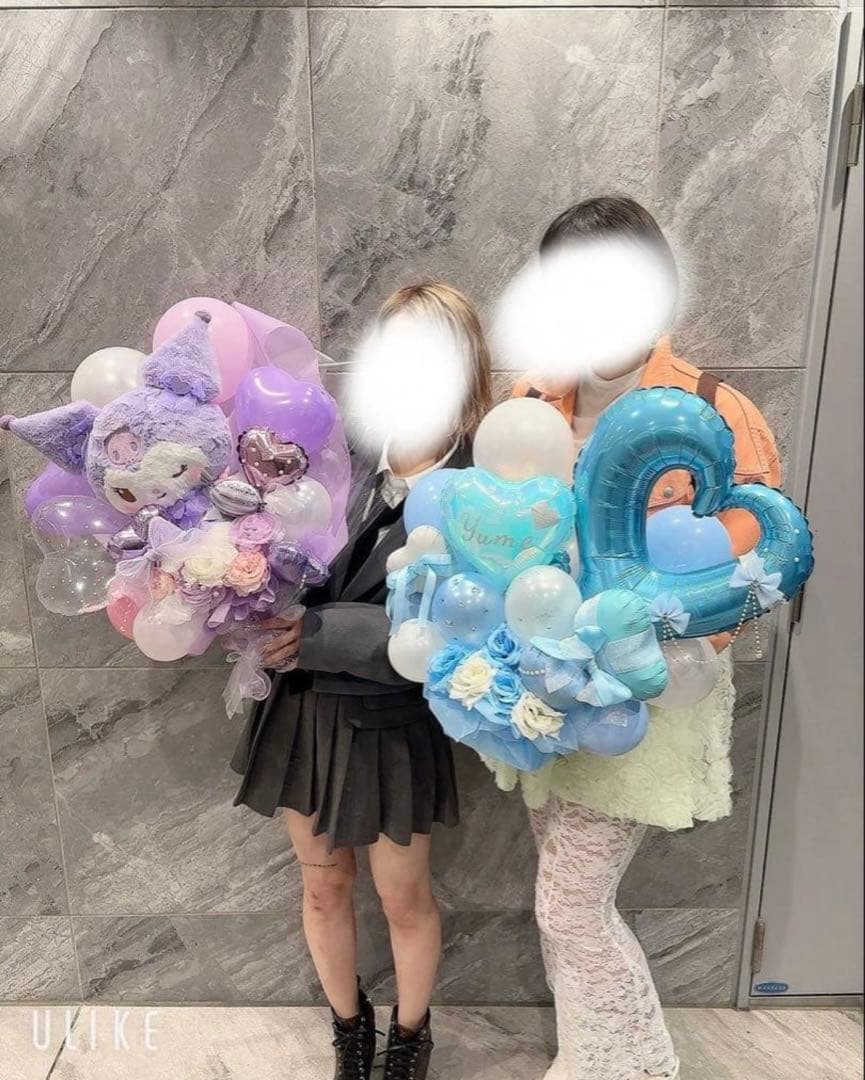 うさうさぬいぐるみ付きオーダーバルーンブーケ