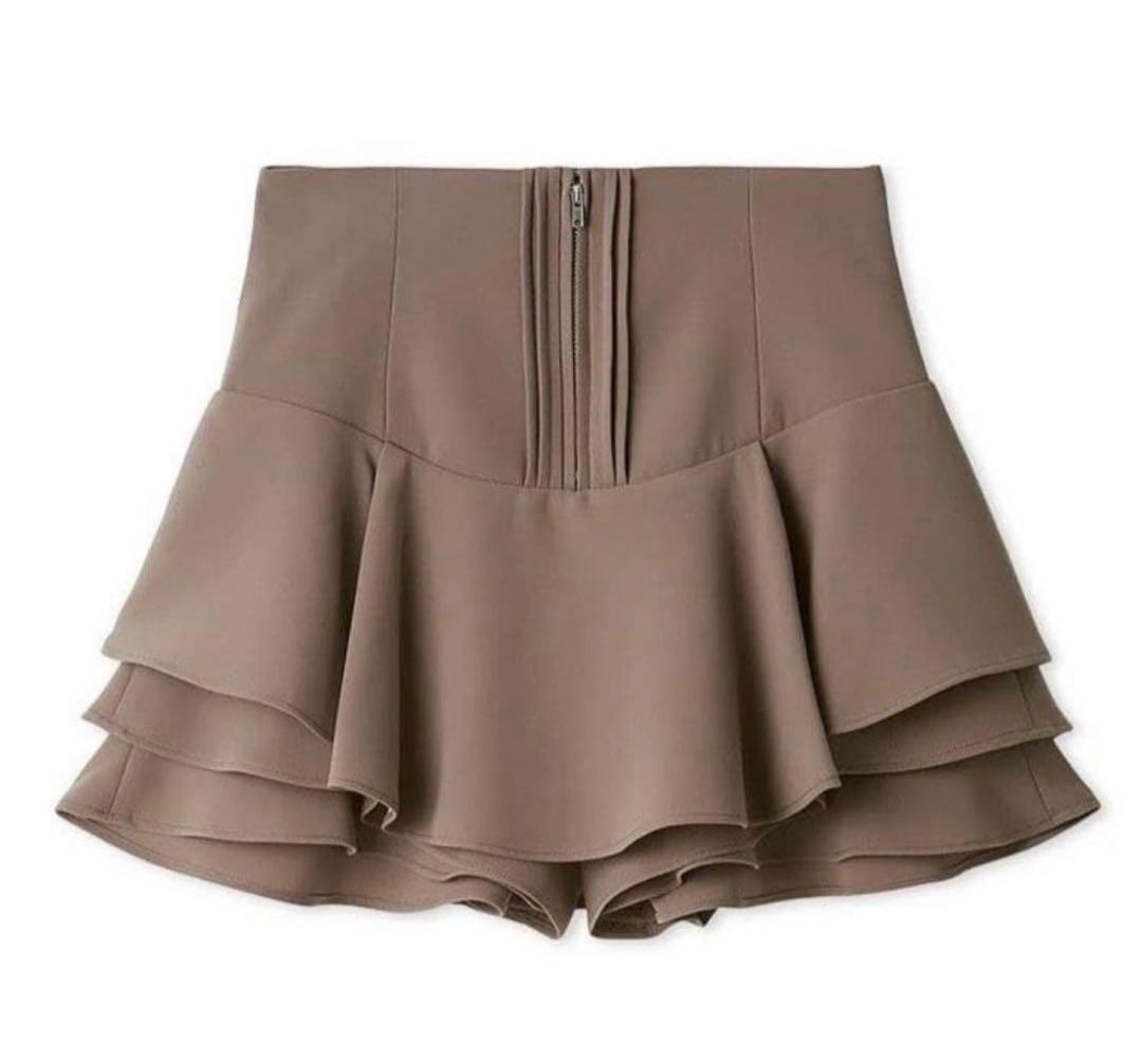 SNIDEL レイヤードフリルミニスカショーパン MOC S