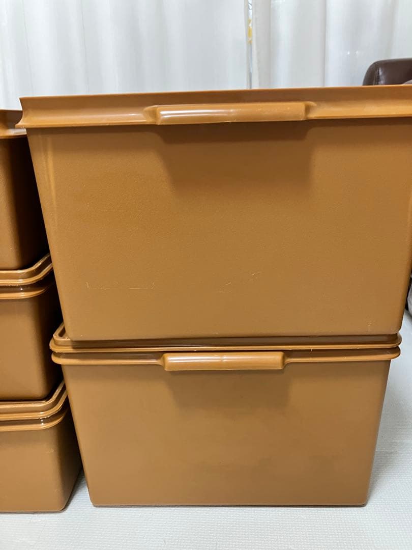 タッパーウェア スーパーケースブラウン 衣類収納ボックス 5個セット廃盤品