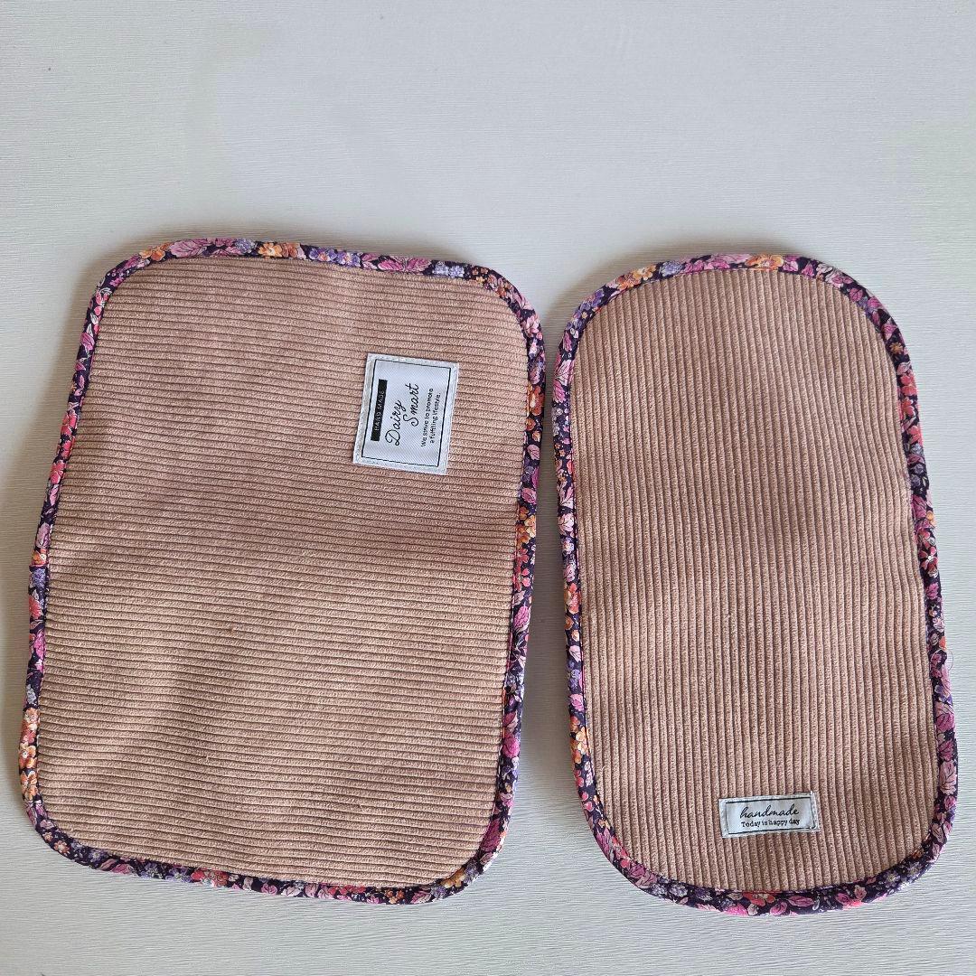 ミーコ&ターボ様　蓋付きショルダーバッグ　コーディロイ×リバティ　ハンドメイド