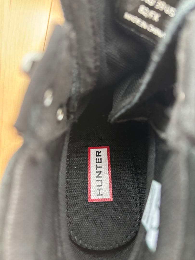 HUNTER ハンター 厚底 レースアップ ヒールブーツ 防水 黒 25cm