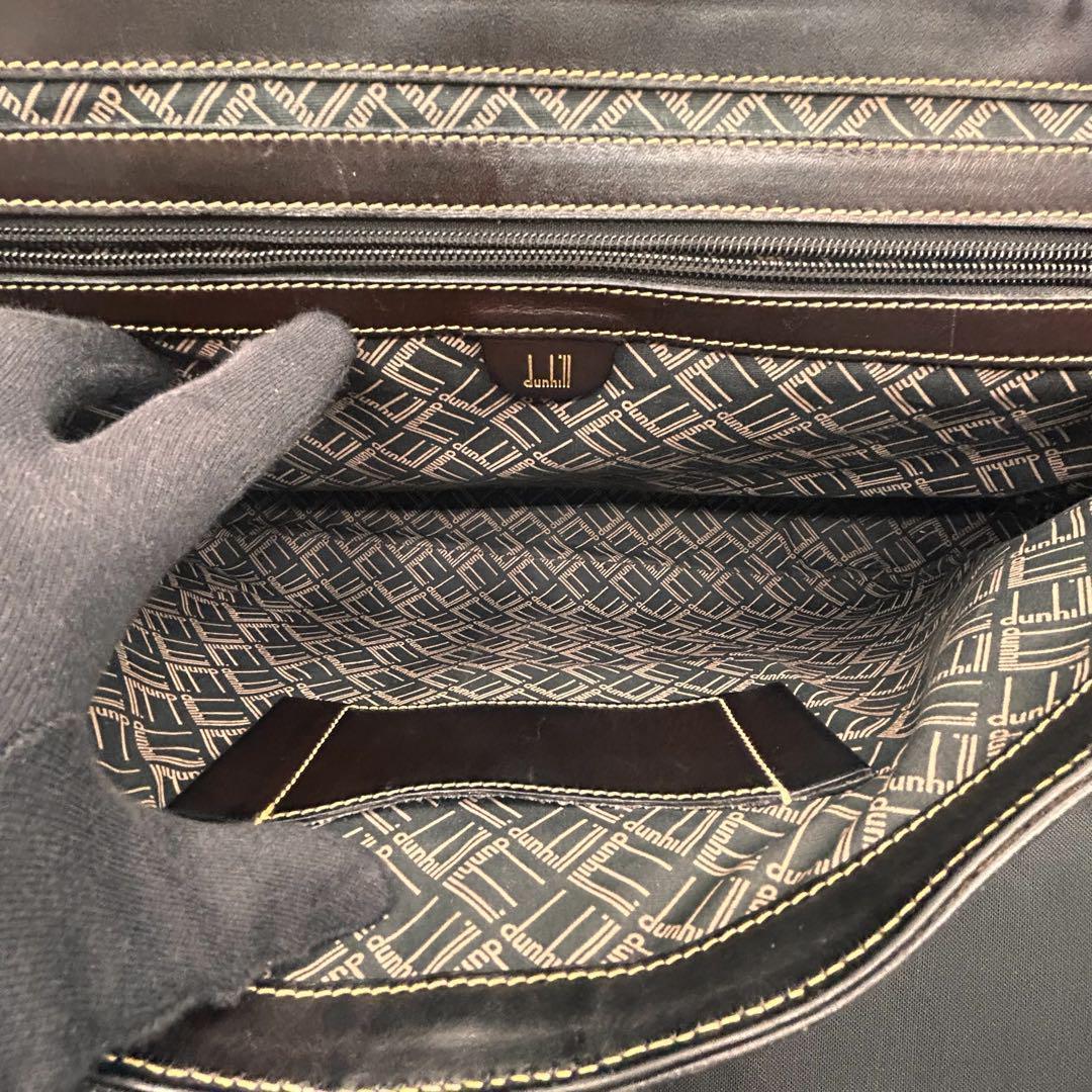 【美品】ダンヒル ダレスバッグ ビジネスバッグ レザー ゴールド金具 黒