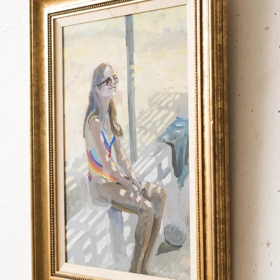 70年代　Peter Adams　ピータアダムス　アクリルペイント　アート