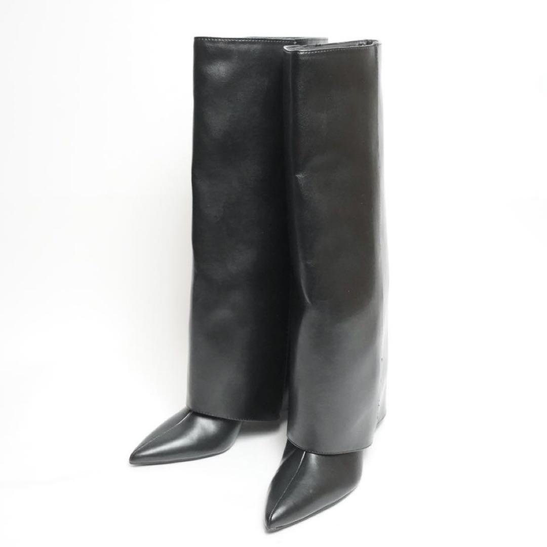 【新品未使用タグ付き】ZARA ザラ ハイヒールゲーターブーツ 23 eu35