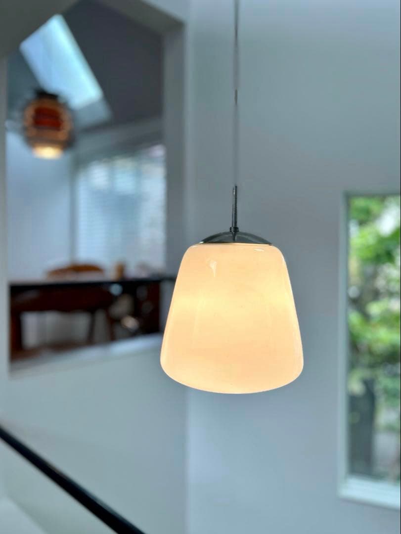 独30年代　opalin school lamp ヴィンテージ・ペンダントランプ