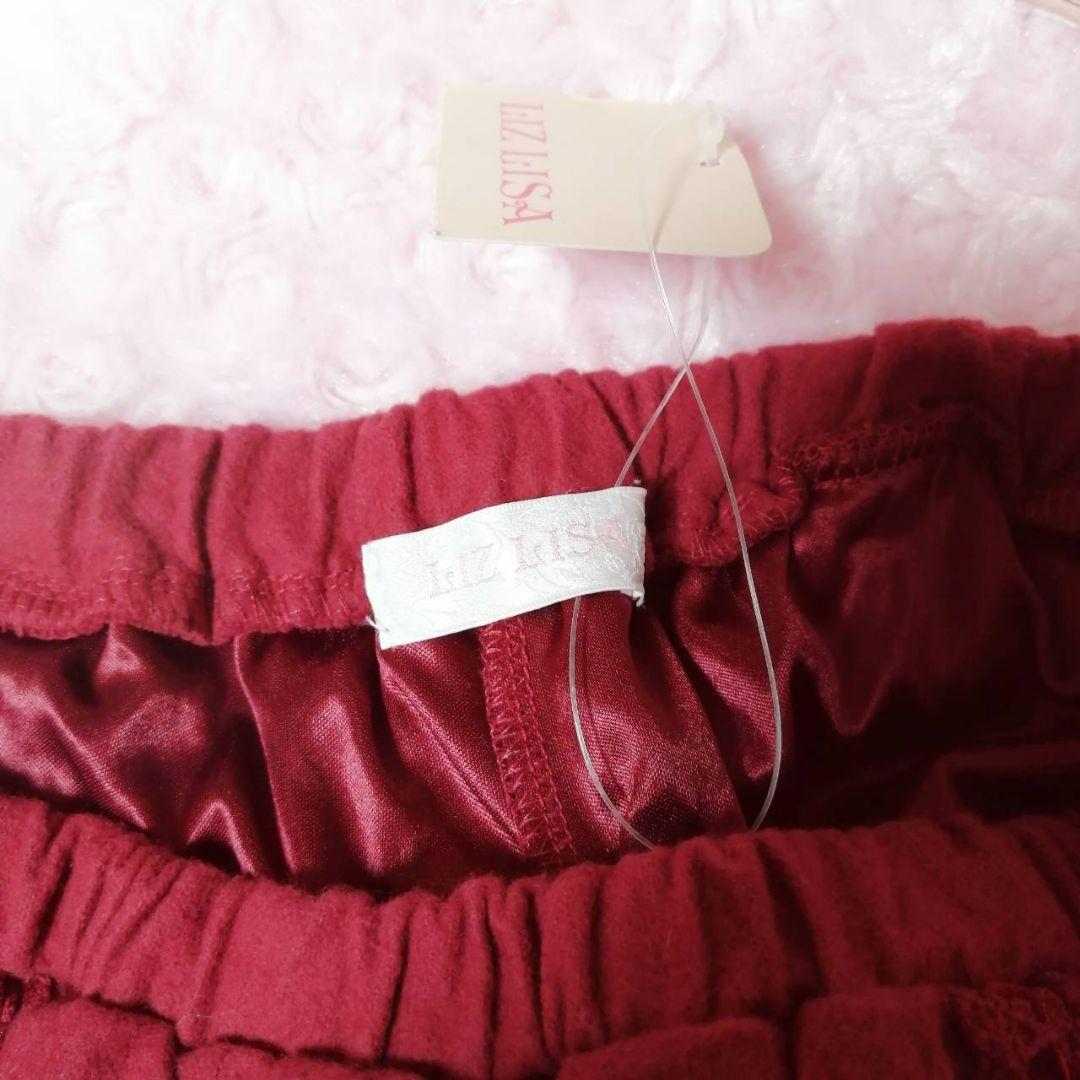 リズリサ　フリル付きワインレッドショートパンツ　バレエコア　fairy core