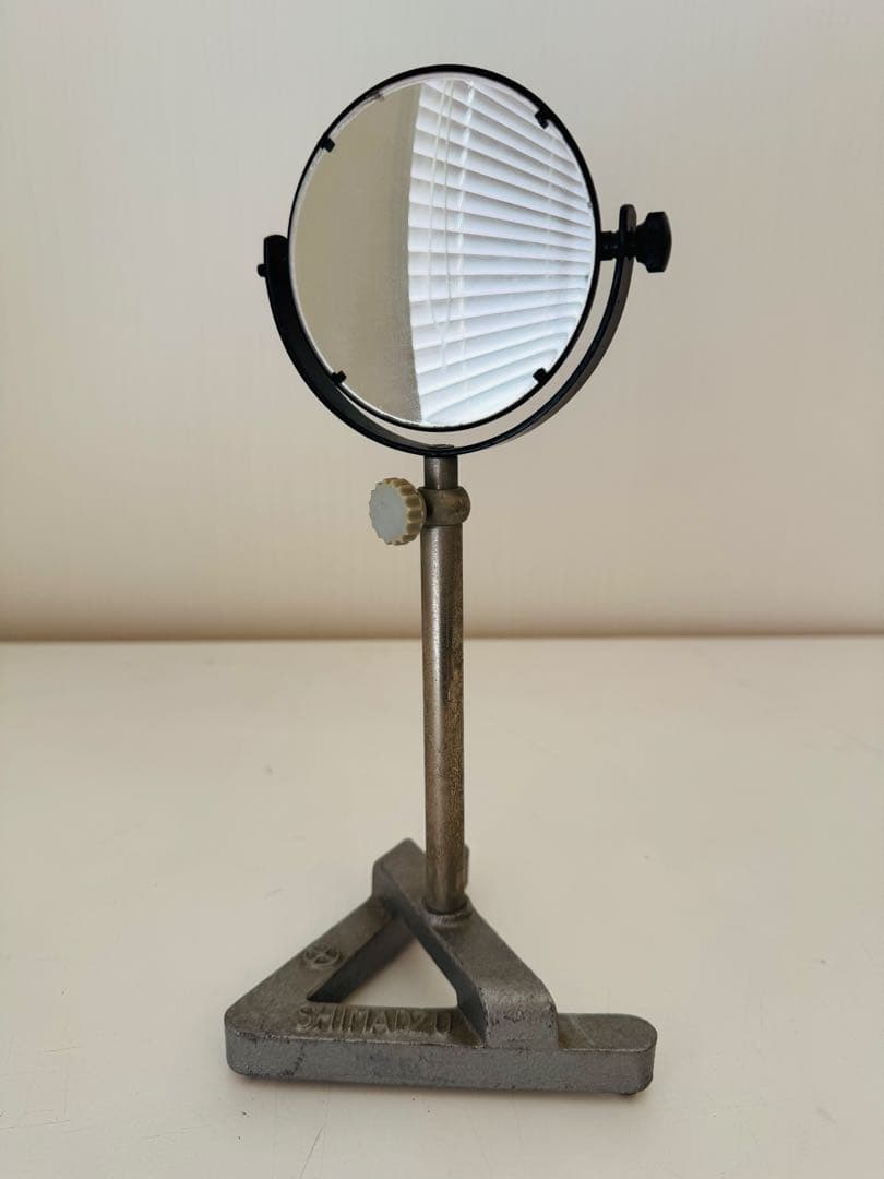 台座付凸面鏡 ヴィンテージ 理科室 実験器具 SHIMADZU