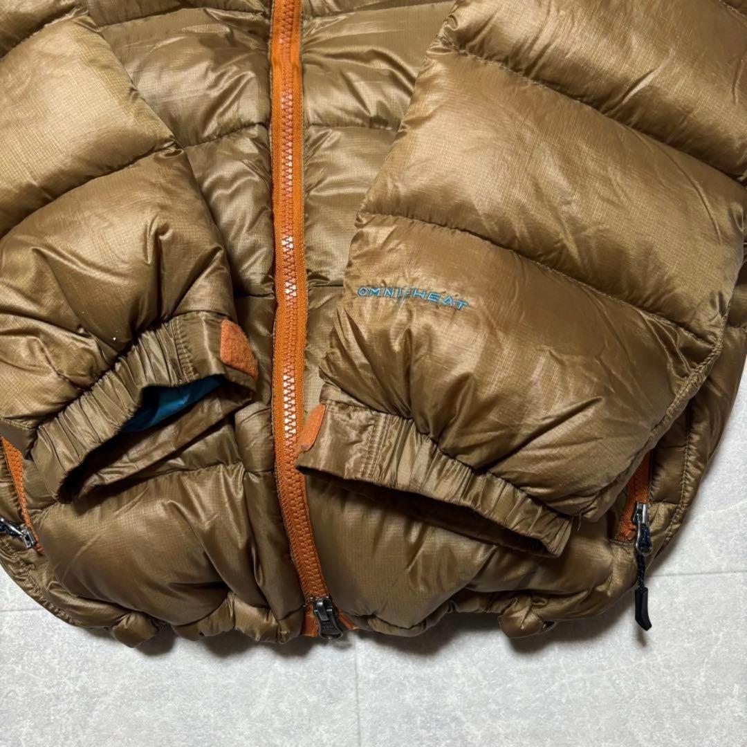 <希少> Columbiaダウンジャケット ブラウン ターコイズMサイズ