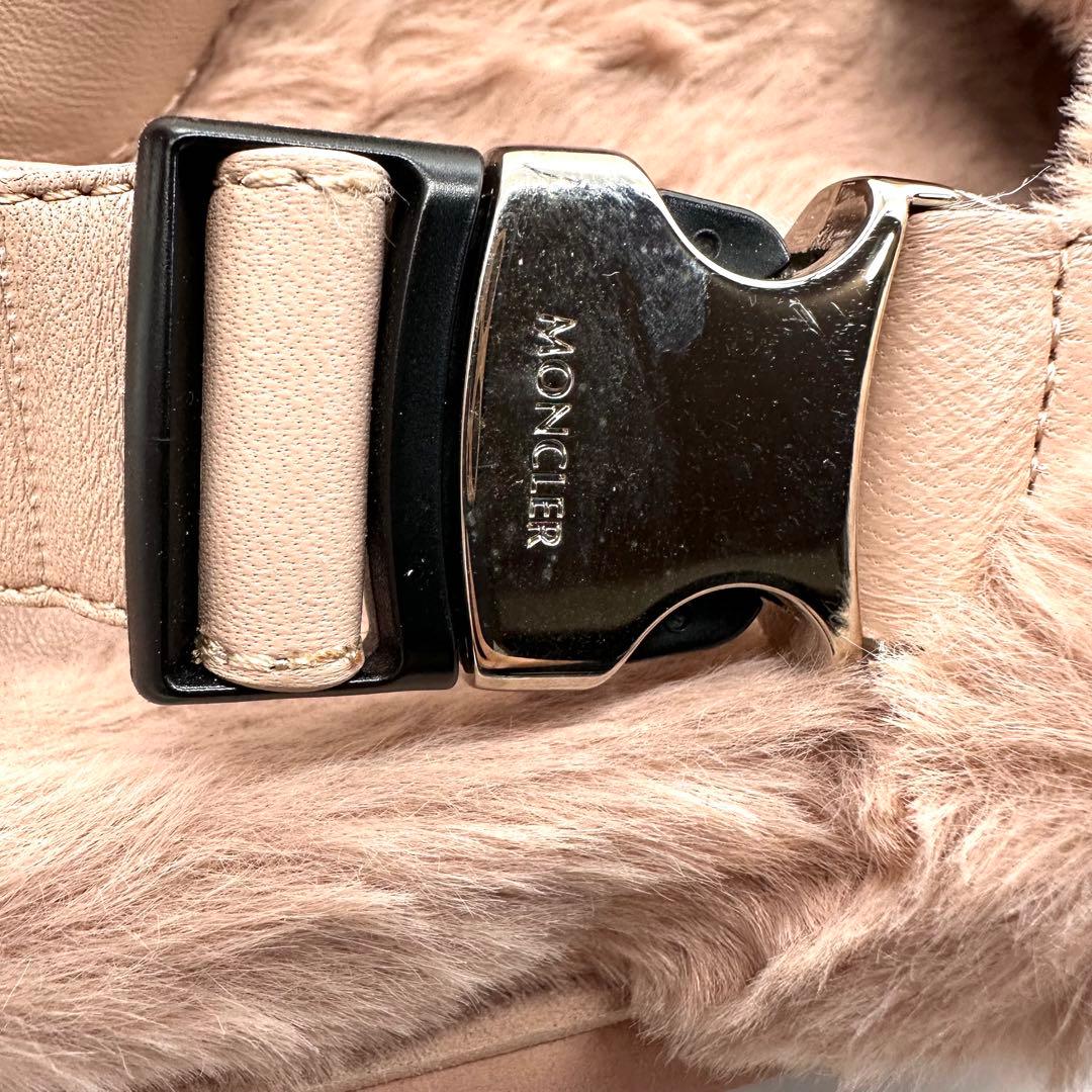 美品★MONCLER モンクレール ソラリス ファーサンダル ピンク 23.5