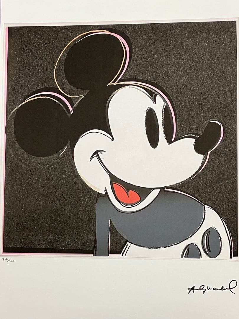 限定版リトグラフ74/100 アンディ・ウォーホル ミッキーマウス 【送料無料】