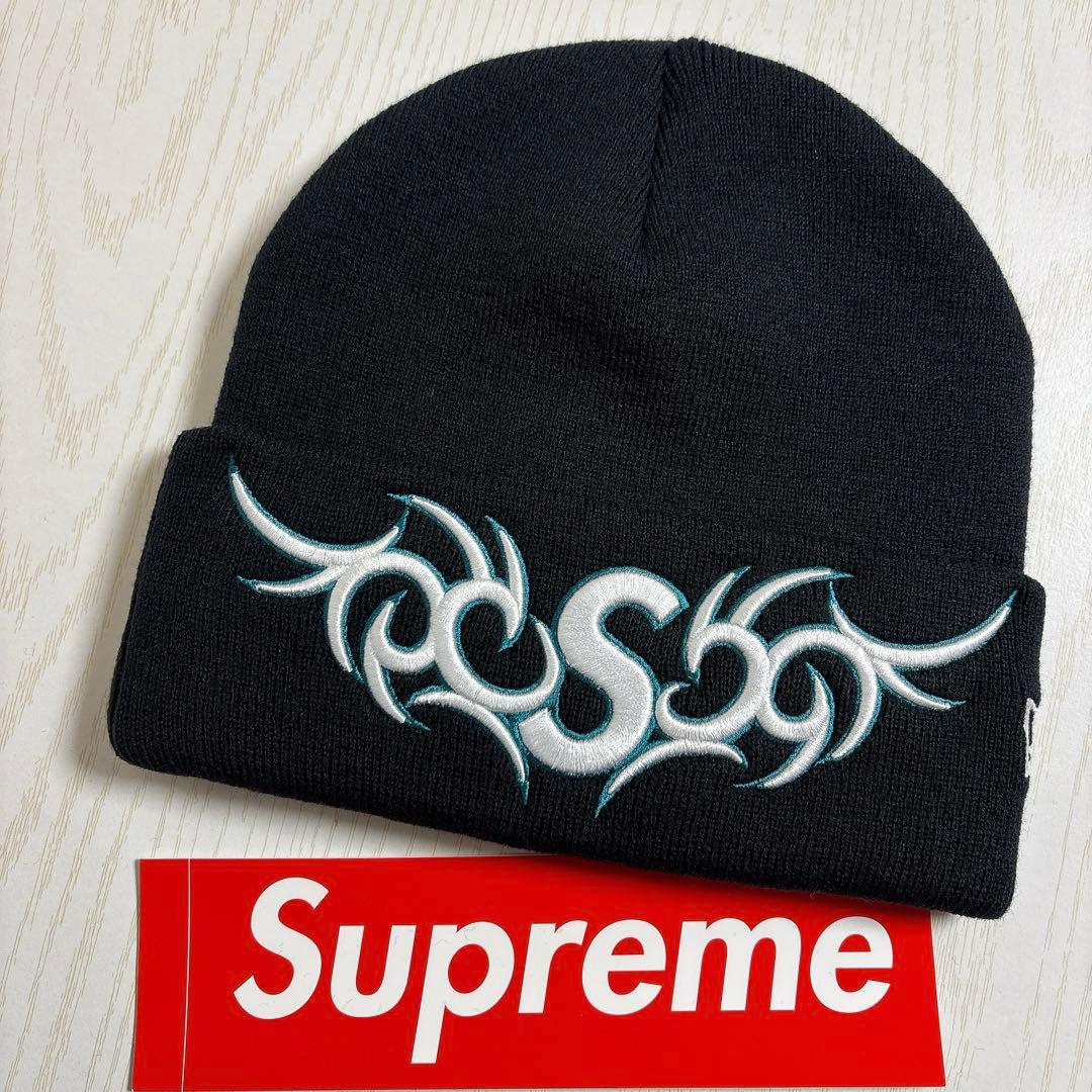 Supreme NEW ERA ニット帽　ビーニー　Sロゴ ブラック　黒