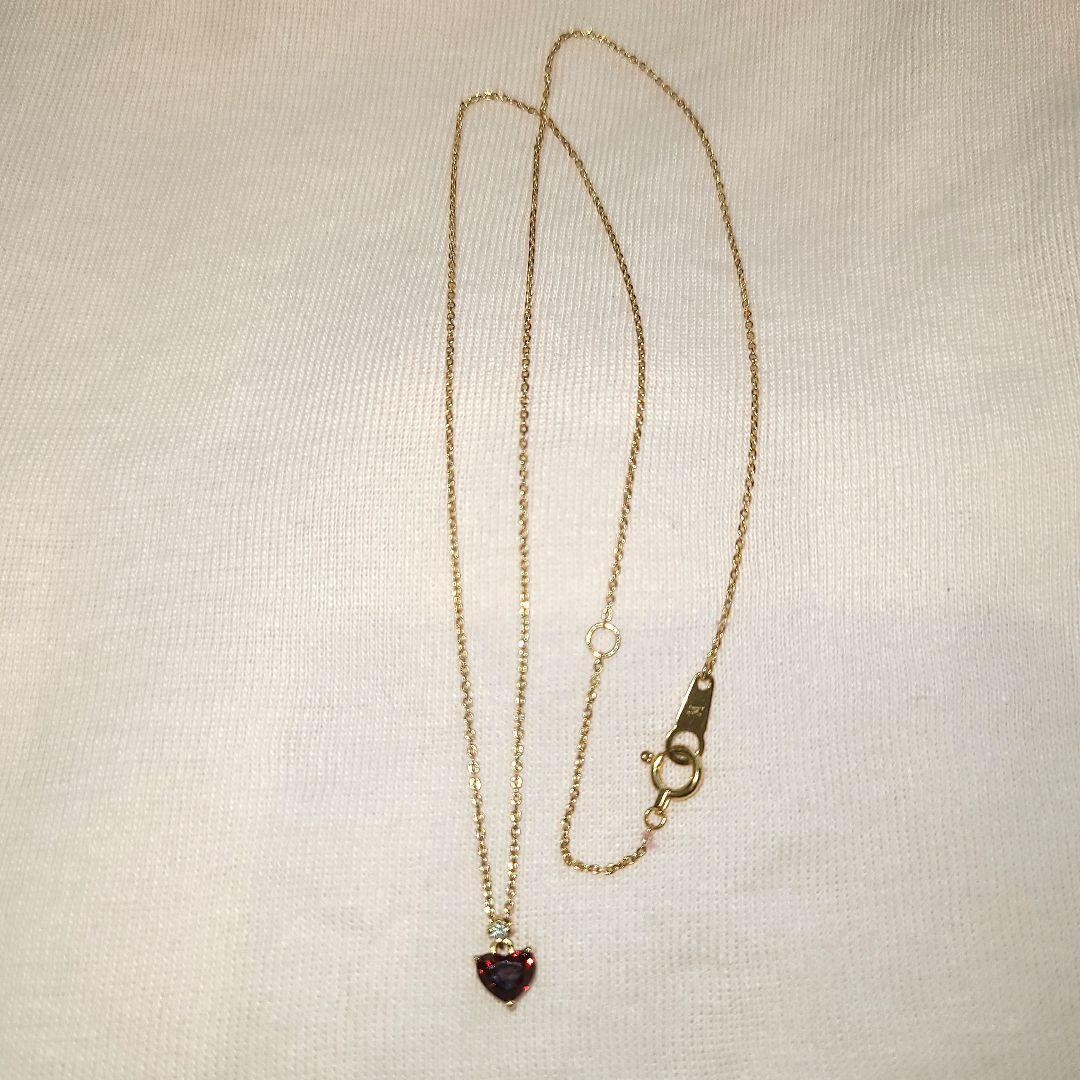 Vendome Aoyama ゴールドハートネックレス　ガーネット