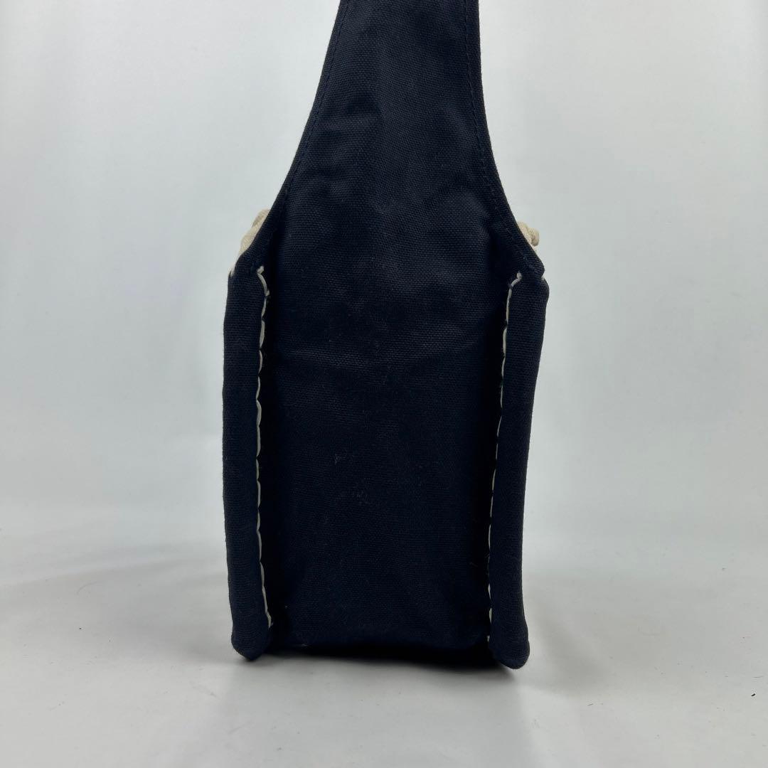 【美品】エバゴス　お買い物バッグ　サテンカゴバッグ　Eワッペン 刺繍　カゴバッグ