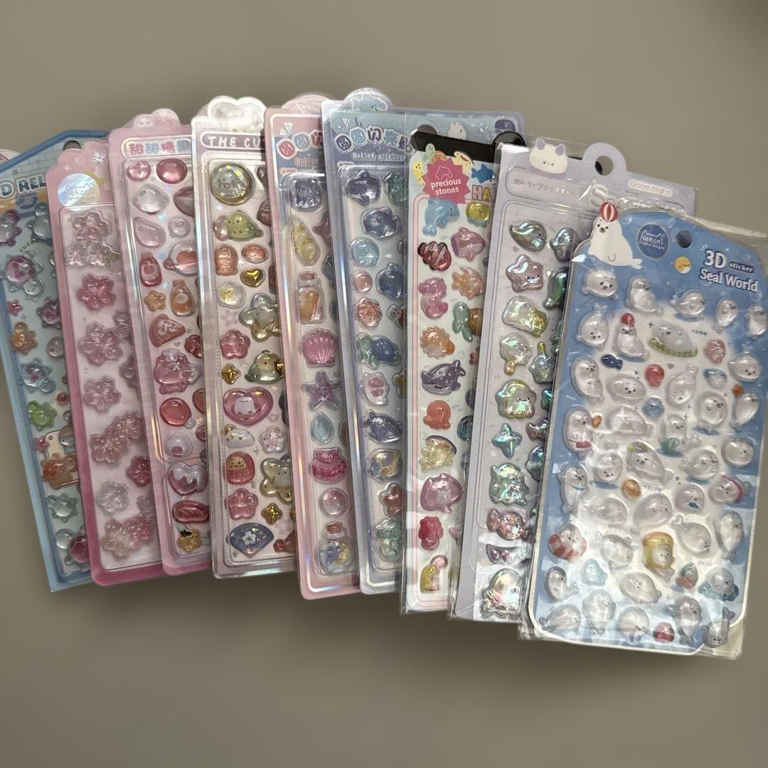 3Dシール　ボンボンドロップ風　9枚セット