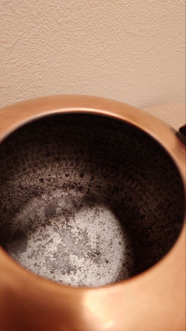 昭和レトロ 鎚目 純銅製やかん 1L