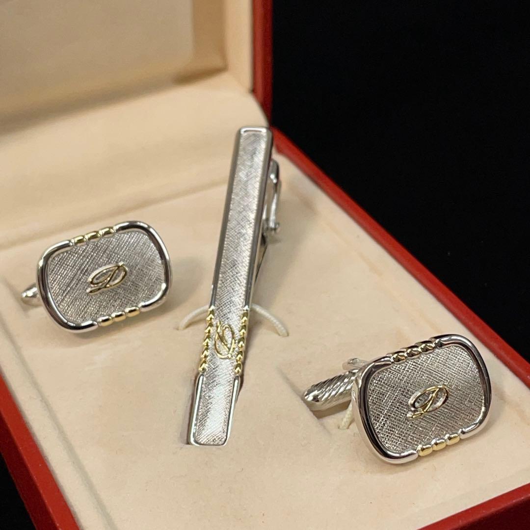3704 デュポン シルバーカフス ネクタイピン SILVER925 箱付き
