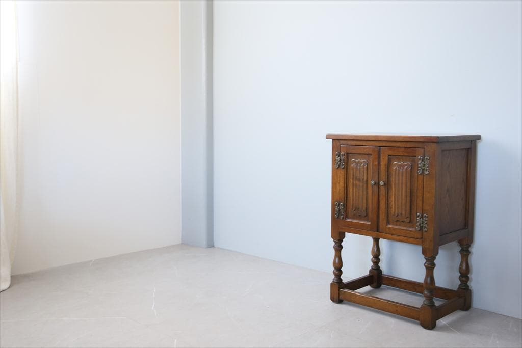 英国アンティーク木製カップボード/キャビネット/キッチン収納/飾り棚91-170