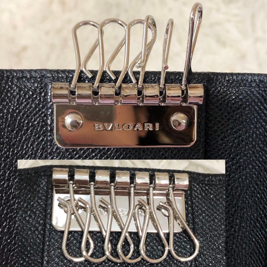 未使用✨ブルガリ レザー　6連キーケース　 キーリング付き　 ブラック