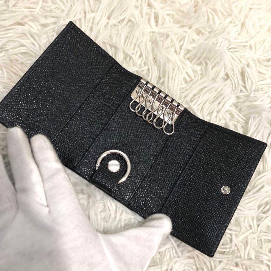 未使用✨ブルガリ レザー　6連キーケース　 キーリング付き　 ブラック