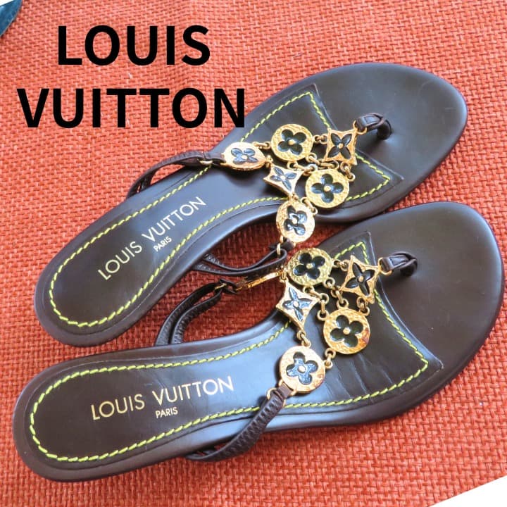 ルイヴィトン フラワーモチーフサンダル 37 正規品