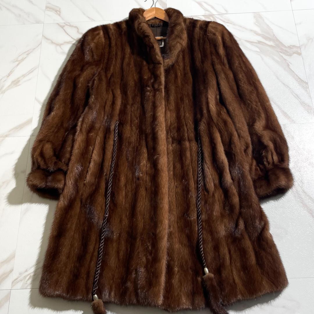 総丈90㎝ サガミンク 銀サガ MITSUKOSHI デミバフミンク コート L