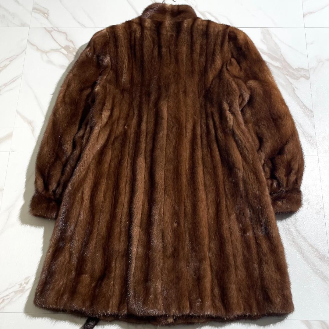 総丈90㎝ サガミンク 銀サガ MITSUKOSHI デミバフミンク コート L